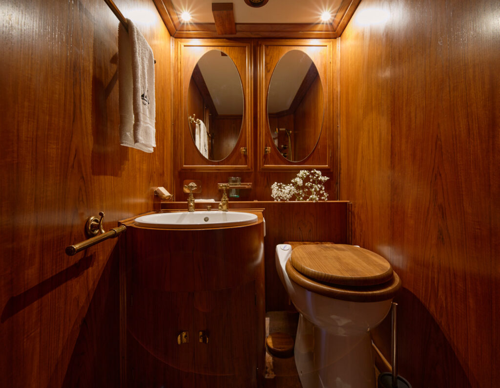 Toilettes yacht de luxe Black Swan